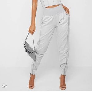 maniere de voir grey cargo pants high waisted suede 0-2